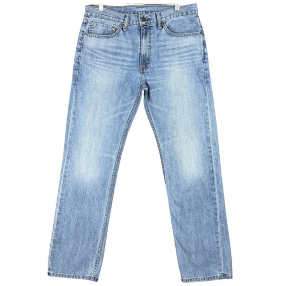 Levi's 505 Men's W34 L32 Regular Fit Straight Leg Jeans Light Wash Whiskered